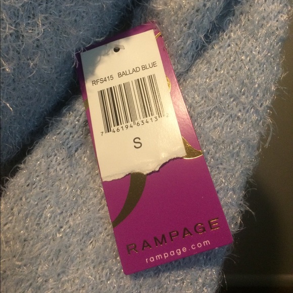 Brand new Ice blue fuzzy sweater w shine soft cozy - Picture 7 of 8